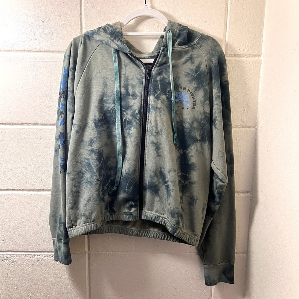 American Fighter tie dye zip-up hoodie